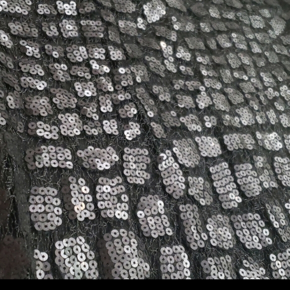 Calvin Klein L edgy shift dress sequin front little black dress - Picture 12 of 16